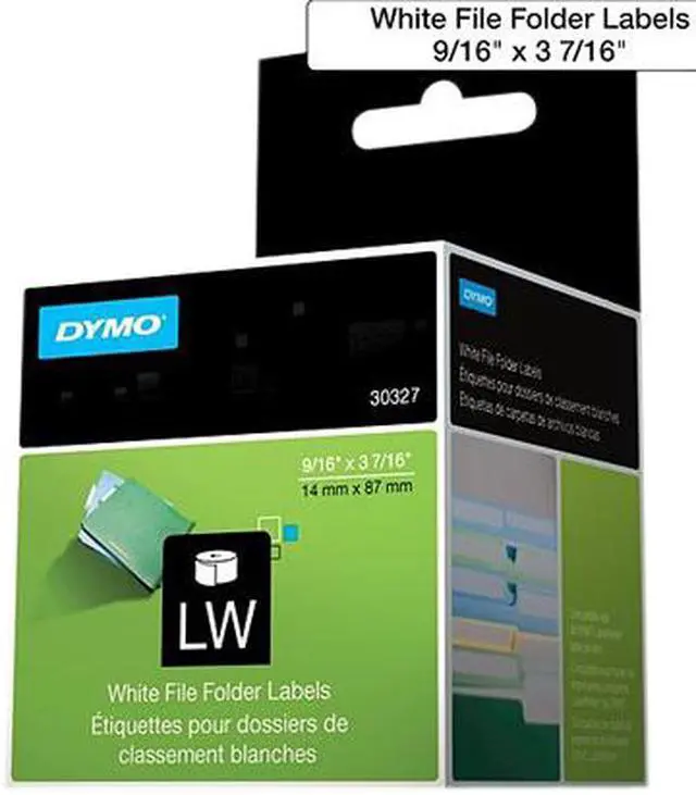 Alt view image 2 of 2 - DYMO 30327 1-Up File Folder Labels, 9/16 x 3-7/16, White, 260/Box