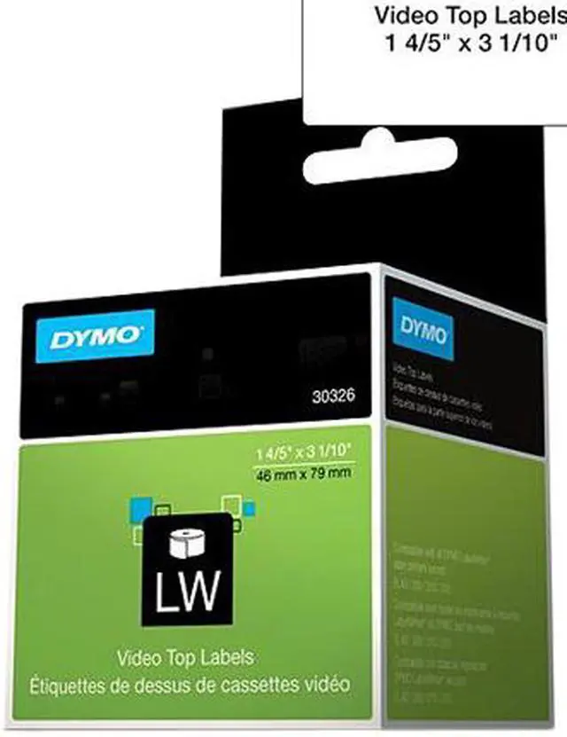 Alt view image 2 of 2 - DYMO 30326 VHS Top Labels, 1-4/5 x 3-1/10, White, 150/Box