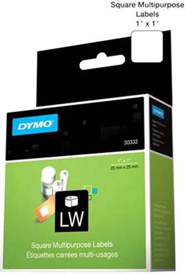 Main image of Dymo 30332 Multipurpose Label 1" Width x 1" Length - 1 Roll - 750/Roll - Direct Thermal - White