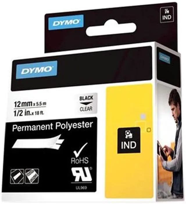 Alt view image 3 of 3 - Dymo 622289 RhinoPro Thermal Label 0.5" Width x 216" Length - Permanent - 1 Roll - Clear