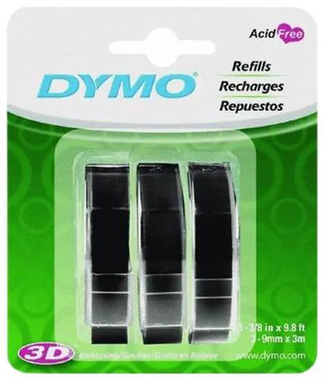Main image of Dymo 1741670 Embossing Labels Multi-Pack 3/8" - 3PK