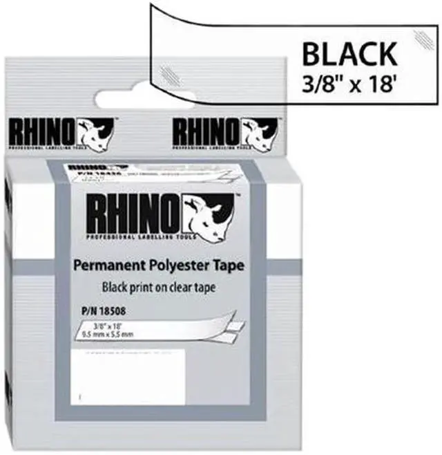 Main image of DYMO 18508 Polyester Label Tape - 0.35" Width x 216" Length - Permanent - Clear