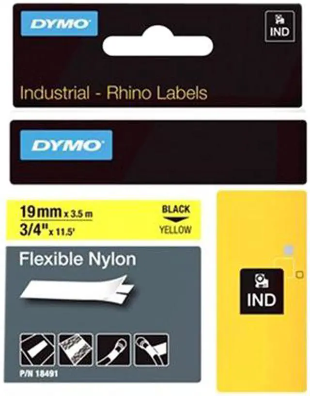 Alt view image 2 of 3 - RHINO 3/4" Yellow Flex Nylon Label - 19 mm