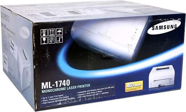 Alt view image 11 of 11 - Samsung ML-1740 Personal Up to 17 ppm Monochrome LPT / USB Laser Printer