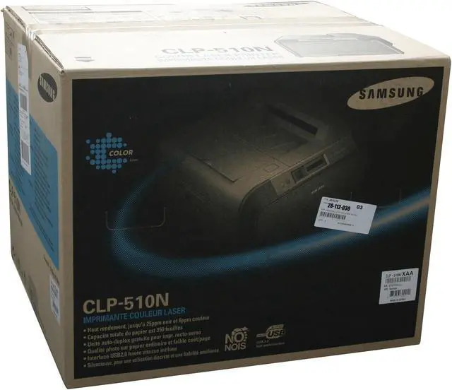 Alt view image 13 of 13 - Samsung CLP-510N Workgroup Up to 25 ppm 1200 dpi Color Print Quality Color Ethernet (RJ-45) / USB Laser Printer