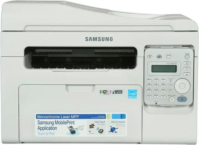 Alt view image 2 of 9 - Samsung SCX Series SCX-3405FW MFC / All-In-One Up to 21 ppm Monochrome Ethernet (RJ-45) / Wi-Fi Laser Printer