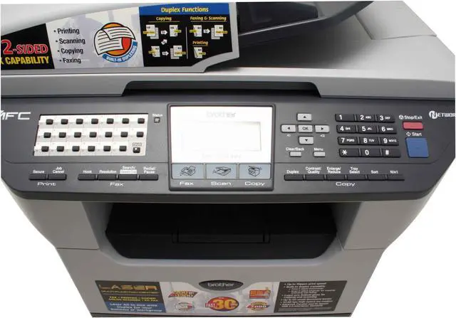 Alt view image 6 of 14 - Brother MFC Series MFC-8860DN MFC / All-In-One Up to 30 ppm Monochrome Ethernet (RJ-45) / LPT / USB Laser Printer