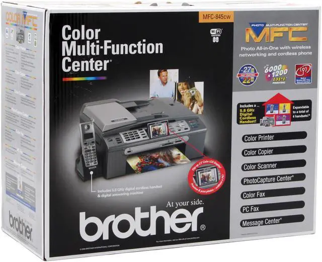 Alt view image 18 of 18 - Brother MFC series MFC-845cw up to 27ppm Black Print Speed 6000 x 1200 dpi Color Print Quality Ethernet (RJ-45) / USB InkJet MFC / All-In-One Color Printer