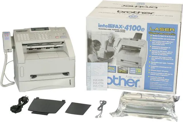 Alt view image 10 of 10 - Brother IntelliFax-4100e 33.6Kbps High-Speed Business-Class Laser Fax