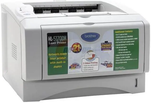 Main image of Brother HL Series HL-5170DN Up to 21 ppm Monochrome Ethernet (RJ-45) / LPT / USB Laser Printer