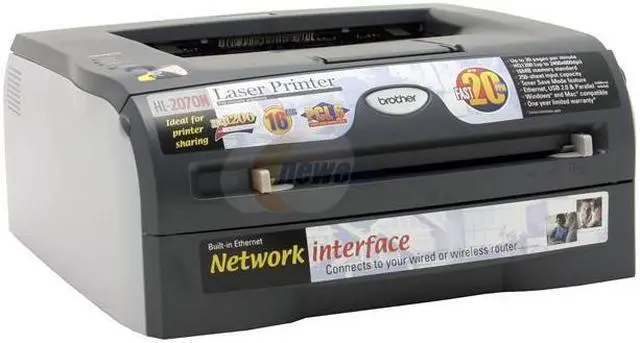 Alt view image 4 of 9 - Brother HL Series HL-2070N Workgroup Up to 20 ppm Monochrome Ethernet (RJ-45) / LPT / USB Laser Printer