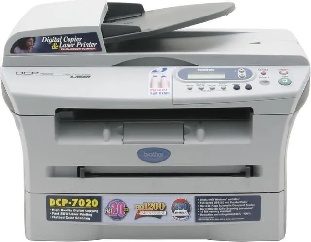 Alt view image 3 of 10 - Brother DCP Series DCP-7020 MFC / All-In-One Up to 20 ppm Monochrome LPT / USB Laser Printer