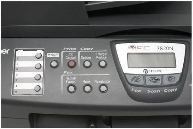 Alt view image 7 of 13 - Brother MFC Series MFC-7820N Workgroup Up to 20 ppm Monochrome Ethernet (RJ-45) / LPT / USB Laser Printer