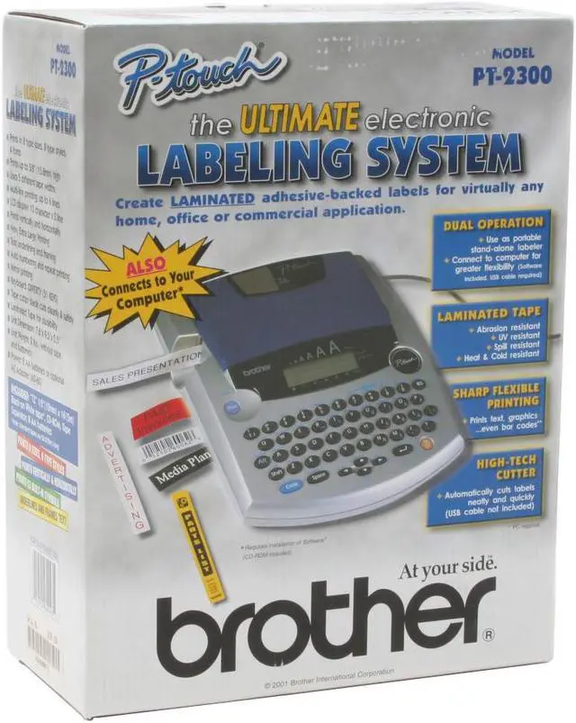 Alt view image 5 of 5 - Brother P-Touch PT-2300 Thermal Transfer 10 mm / sec. 180 dpi Label Printer