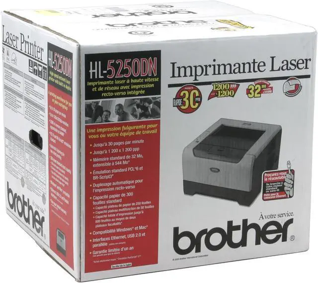 Alt view image 10 of 10 - Brother HL Series HL-5250DN Workgroup Up to 30 ppm Monochrome Ethernet (RJ-45) / LPT / USB Laser Printer