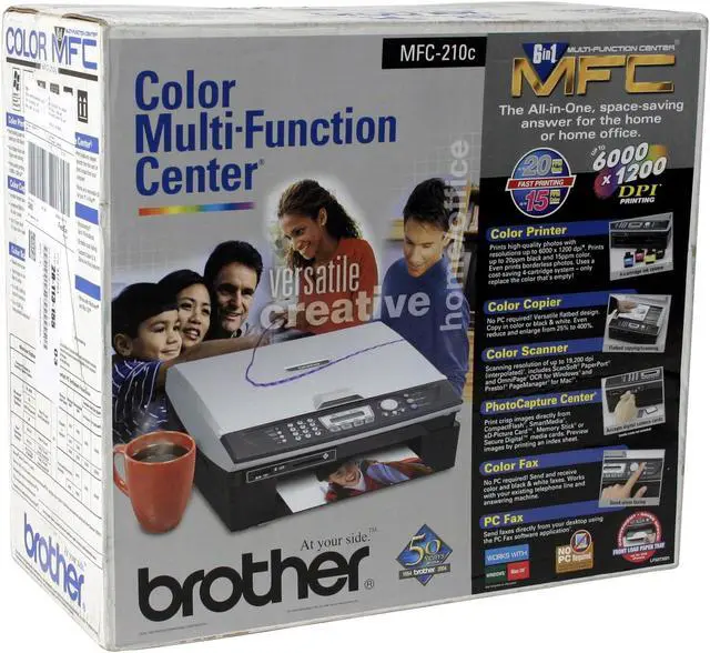 Alt view image 11 of 11 - Brother MFC series MFC-210C 20 ppm Black Print Speed 6000 x 1200 dpi Color Print Quality USB InkJet MFC / All-In-One Color Printer