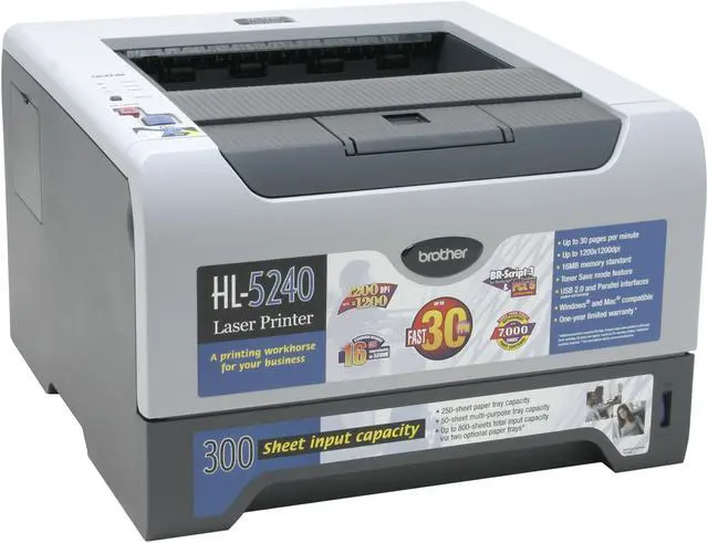 Alt view image 2 of 9 - Brother HL Series EHL-5240 Personal Up to 30 ppm Monochrome LPT / USB Laser Printer