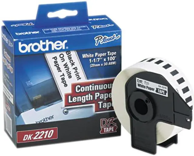 Main image of Brother DK2210 Continuous Paper Label Tape, 1.1" x 100 ft. Roll, White