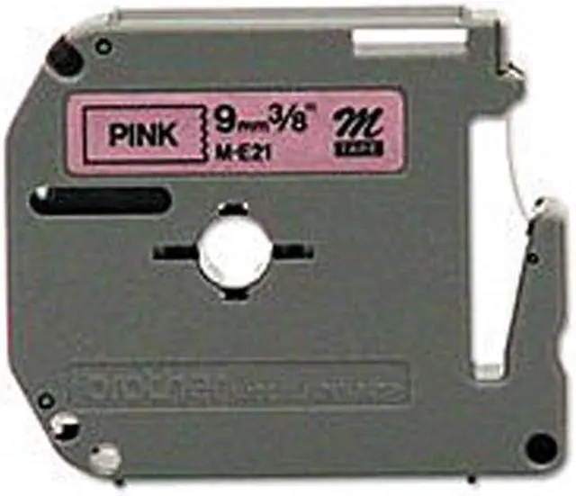 Main image of brother ME21 9mm (0.35") Black on Pink Non-Laminated tape for P-touch 8m (26.2 ft)