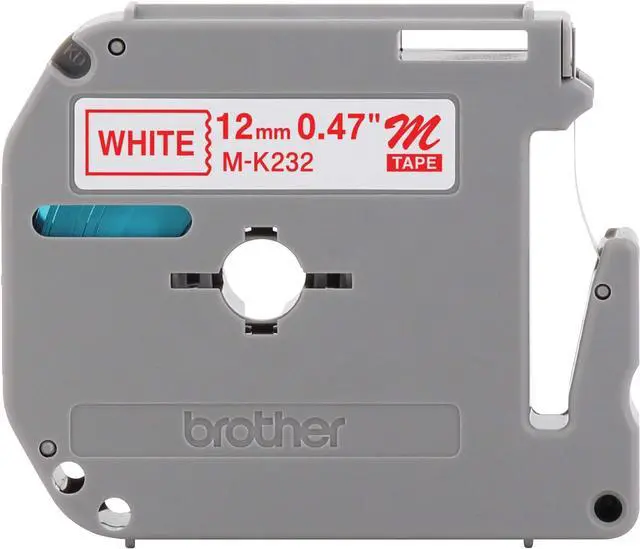 Main image of Brother 12mm (1/2") Red on White Non-Laminated Tape (8m/26.2') (1/Pkg)