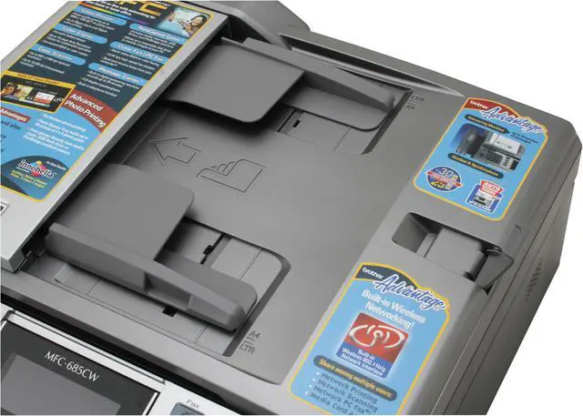 Alt view image 7 of 18 - Brother MFC series MFC-685CW Up to 30 ppm Black Print Speed Ethernet (RJ-45) / USB / Wi-Fi InkJet MFC / All-In-One Color Printer
