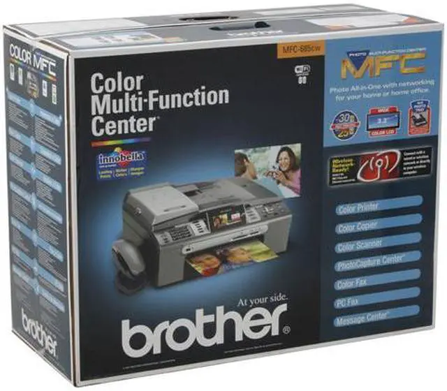 Alt view image 18 of 18 - Brother MFC series MFC-685CW Up to 30 ppm Black Print Speed Ethernet (RJ-45) / USB / Wi-Fi InkJet MFC / All-In-One Color Printer
