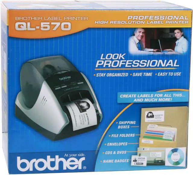 Alt view image 9 of 9 - Brother QL-570 QL-570 Professional PC Label Printer, 68 Labels/Min, 5-3/10w x 5-3/5d x 8-1/5h