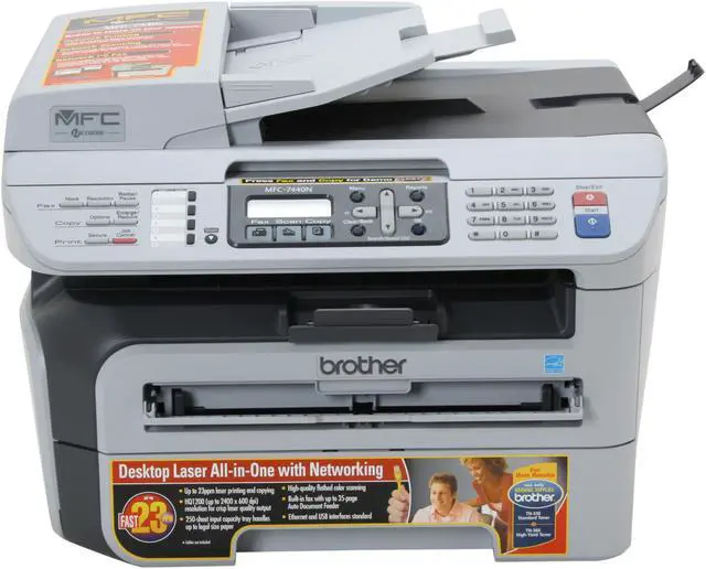Alt view image 8 of 12 - brother MFC-7440N Monochrome Laser All-in-One Printer with Networking