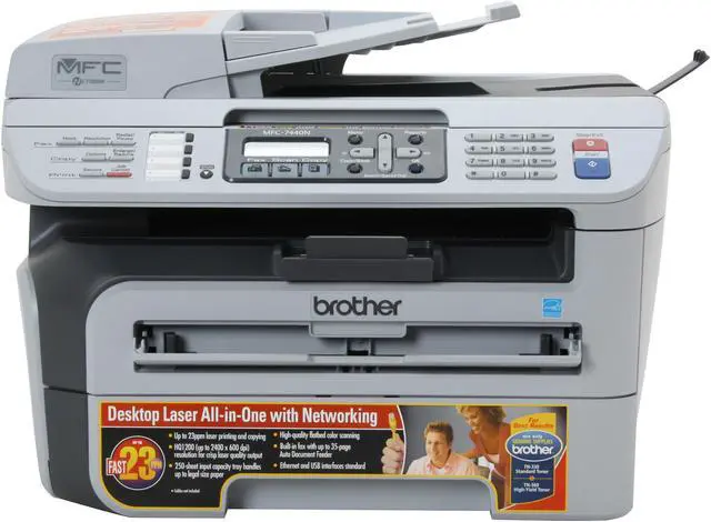 Alt view image 11 of 12 - brother MFC-7440N Monochrome Laser All-in-One Printer with Networking