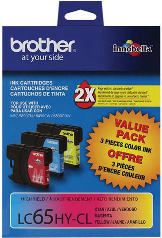 Main image of Brother LC653PKS High Yield Innobella Ink Cartridge - Combo Pack - Cyan/Magenta/Yellow