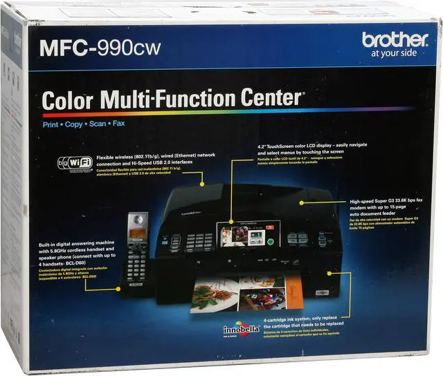 Alt view image 20 of 20 - Brother MFC series MFC-990cw Up to 33 ppm Black Print Speed 6000 x 1200 dpi Color Print Quality Bluetooth / Ethernet (RJ-45) / USB / Wi-Fi InkJet MFC / All-In-One Color Printer