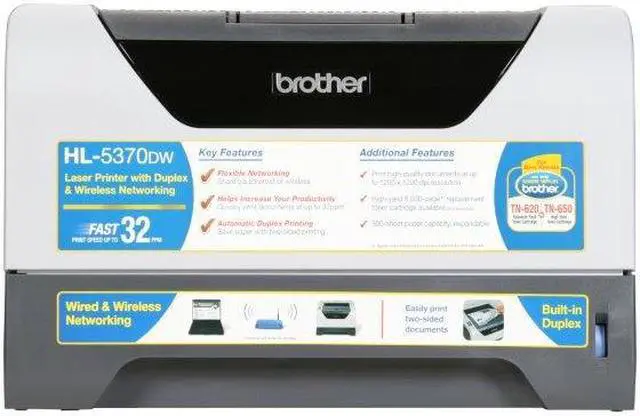 Alt view image 3 of 11 - brother HL-5370DW Monochrome Laser Printer with Wireless Networking and Duplex