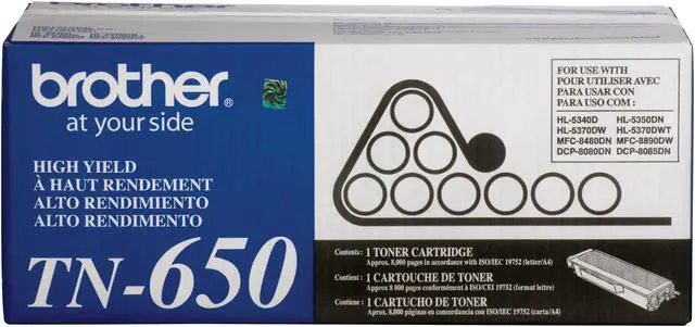 Alt view image 2 of 8 - Brother TN650 High Yield Toner Cartridge - Black