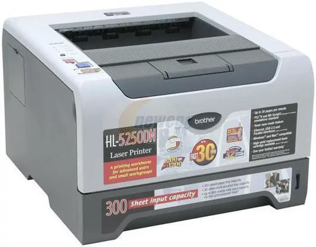 Alt view image 3 of 7 - Brother HL Series EHL-5250DN Workgroup Up to 30 ppm Monochrome Ethernet (RJ-45) / LPT / USB Laser Printer