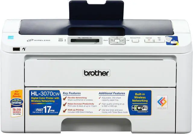 Alt view image 2 of 9 - brother HL-3070CW Digital Color LED Printer with Wireless Networking
