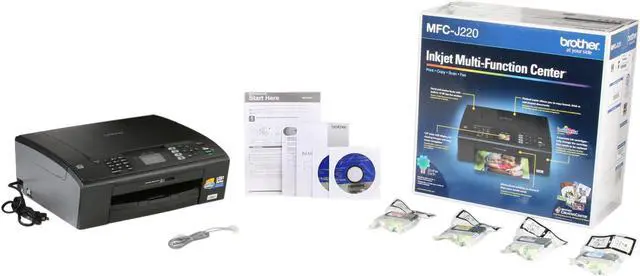 Alt view image 8 of 8 - Brother MFC series MFC-J220 Up to 33 ppm Black Print Speed 6000 x 1200 dpi Color Print Quality USB InkJet MFC / All-In-One Color Printer