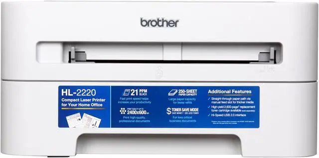 Alt view image 2 of 9 - brother HL-2220 Compact Personal Monochrome Laser Printer