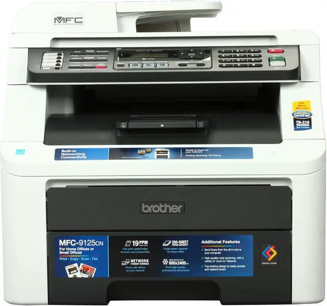 Alt view image 2 of 10 - Brother MFC Series MFC-9125CN MFC / All-In-One Up to 19 ppm Color Ethernet (RJ-45) / USB Digital Color LED Printer
