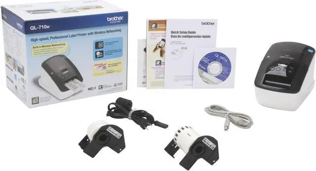 Alt view image 6 of 6 - Brother QL-710W Direct Thermal Up to 93 ppm 300 x 600 dpi Label Printer