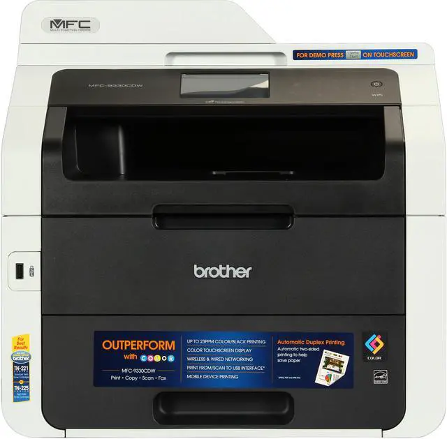 Alt view image 2 of 13 - Brother MFC-9330CDW Duplex Wireless / USB Color All-in-one Laser Printer
