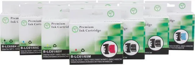 Main image of Green Project Compatible Ink Cartridge Replacement for Brother LC65 (4 Black 2 Cyan 2 Magenta 2 Yellow) 10 Pack