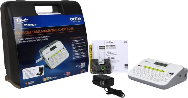 Alt view image 8 of 8 - Brother PTD-400VP P-Touch Versatile  Compact Desktop Label Maker w/ Carrying Case