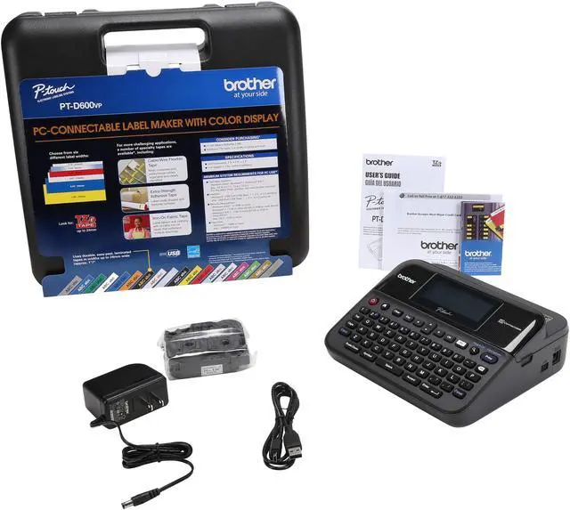 Alt view image 7 of 7 - Brother P-Touch PT-D600VP PC-Connectable Label Maker with Color Display and Carry Case