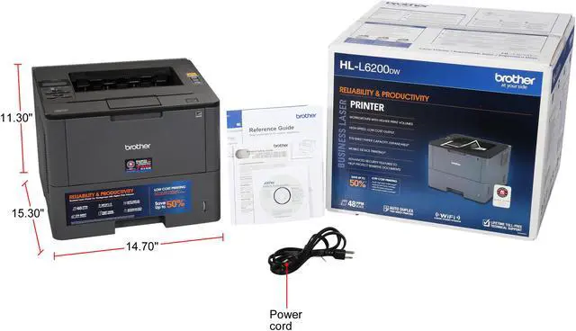 Alt view image 2 of 11 - Brother HL-L6200DW Wireless Monochrome Laser Printer