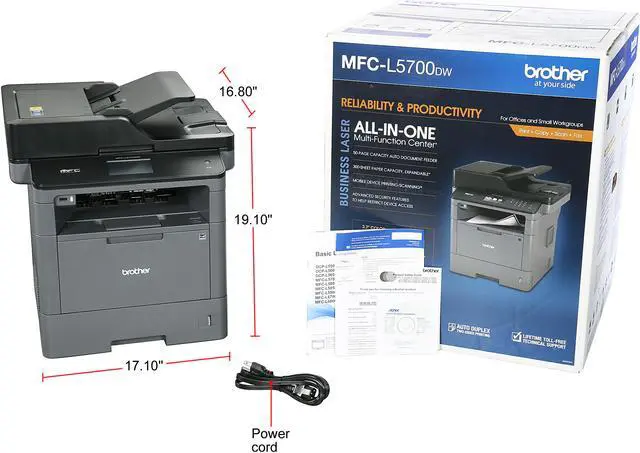 Alt view image 11 of 11 - Brother MFC-L5700DW Wirelss Duplex All-in-One Monochrome Laser Printer