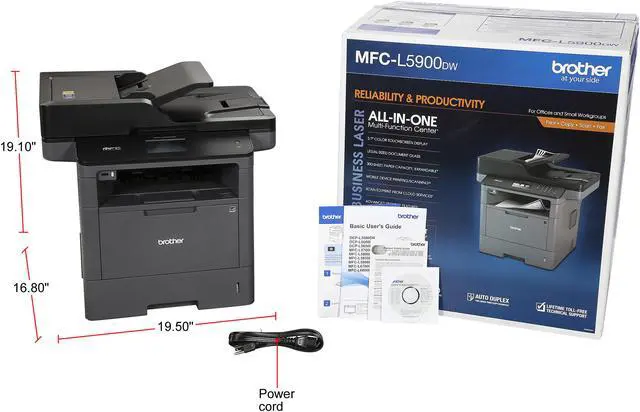 Alt view image 12 of 12 - Brother MFC-L5900DW Wirelss Duplex All-in-One Monochrome Laser Printer