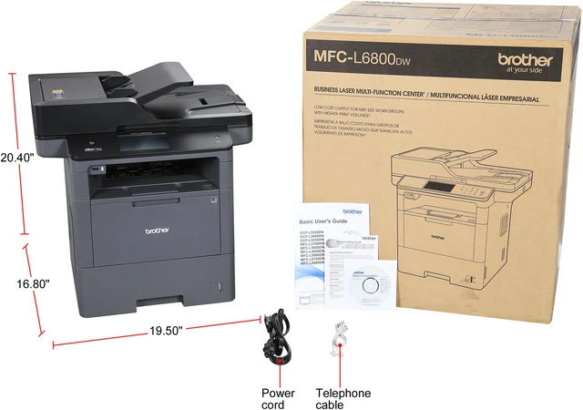 Alt view image 12 of 12 - Brother MFC Series MFC-L6800DW Duplex 1200 x 1200 DPI Wirelss/USB Mono Laser MFC Printer