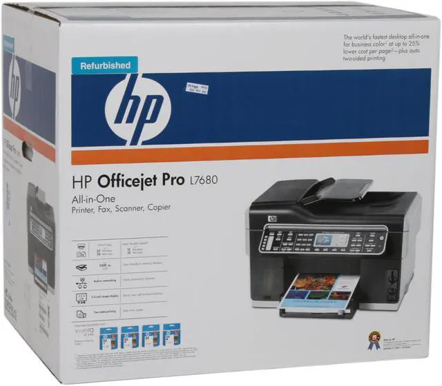 Alt view image 16 of 16 - HP Officejet Pro L7680 C8189A Up to 35 ppm Black Print Speed 4800 x 1200 dpi Color Print Quality Ethernet (RJ-45) / USB Thermal Inkjet MFC / All-In-One Color Printer