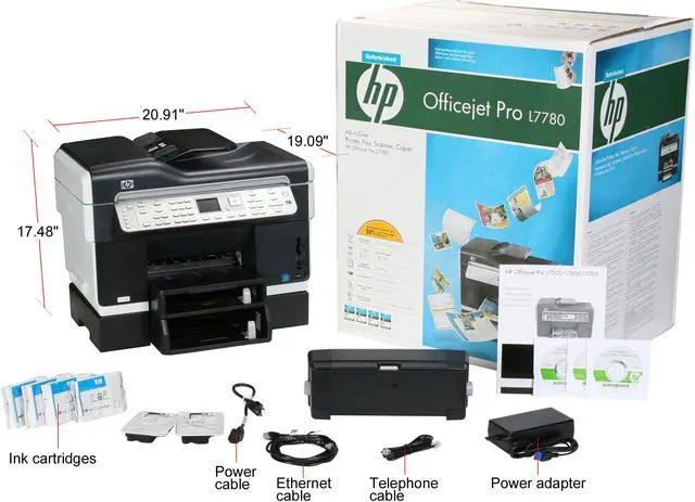 Alt view image 7 of 7 - HP Officejet Pro L7780 C8192A Up to 35 ppm Black Print Speed 4800 x 1200 dpi Color Print Quality Ethernet (RJ-45) / USB / Wi-Fi Thermal Inkjet MFC / All-In-One Color Printer