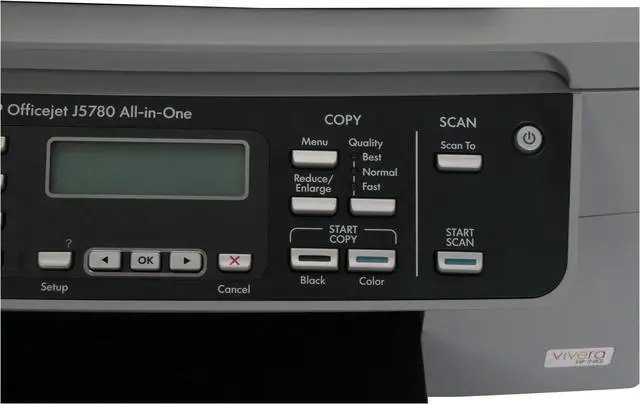 Alt view image 5 of 15 - HP Officejet J5780 Q8232AR Up to 30 ppm Black Print Speed 4800 x 1200 dpi Color Print Quality USB Thermal Inkjet MFC / All-In-One Color Printer